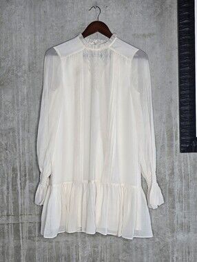REISS Ivory Long Sleeve Dress Size 4